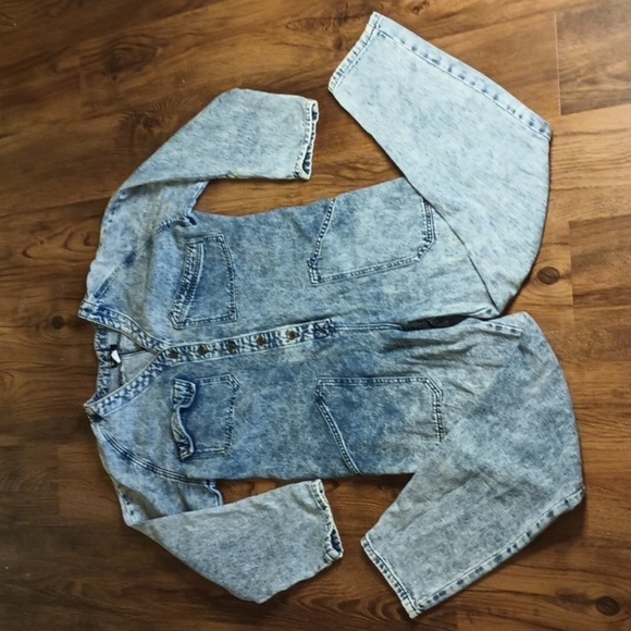 BDG Distressed Colored Blue V Neck Cotton Utility Union Suit LLL - Picture 1 of 5